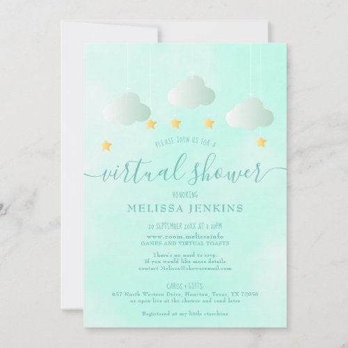 Virtual Online Long Distance Neutral Baby Shower Invitation