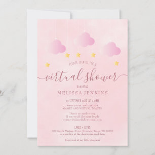 Virtual Online Long Distance Shower By Mail Pink Invitation