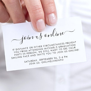 Virtual Online Option Graduation Party Enclosure Card