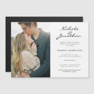 Virtual Online Photo Wedding Magnetic Invitation