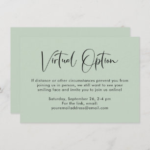 Virtual Option Baby Shower Sage Green Enclosure Card
