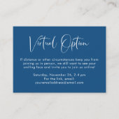 Virtual Option Party Shower Wedding Blue Enclosure Card (Front)