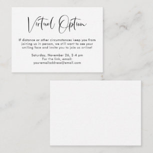 Virtual Option Party Shower Wedding  Enclosure Car Card