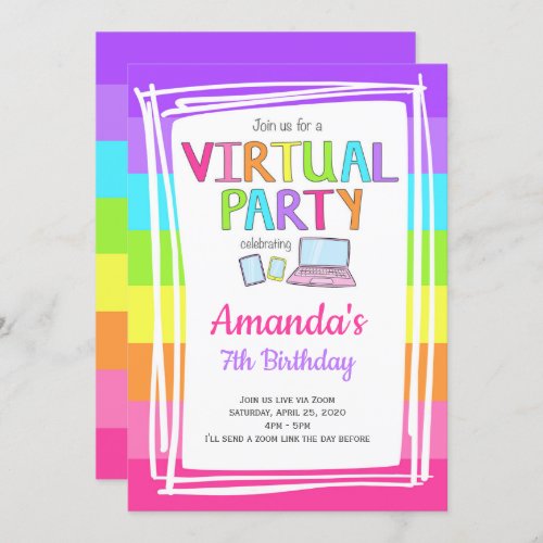 Virtual Party Invitation Quarantine Birthday Invitation