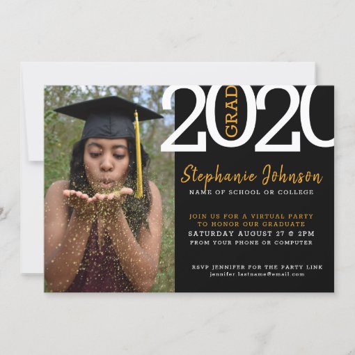 Virtual Photo Graduation Party Invitation | Zazzle