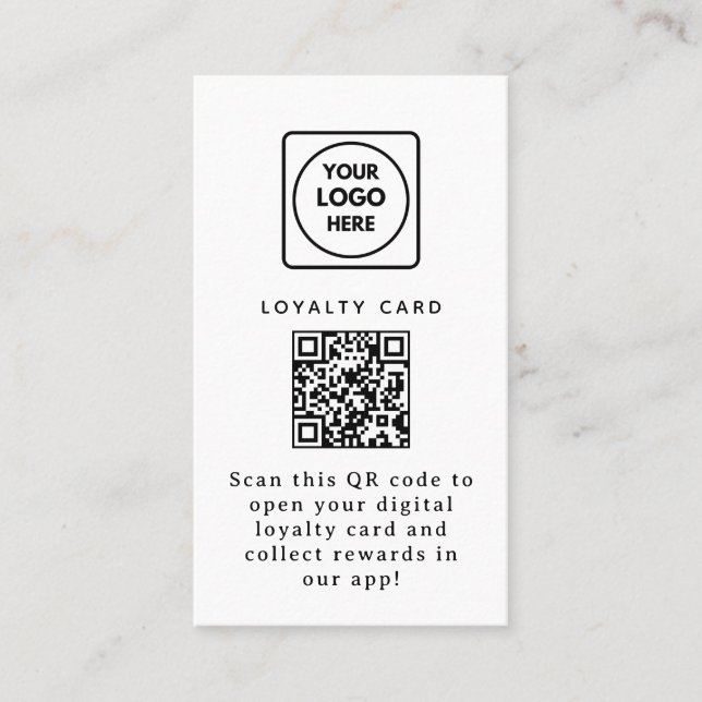 Virtual QR | Custom Digital Reward Business Link Loyalty Card (Front)