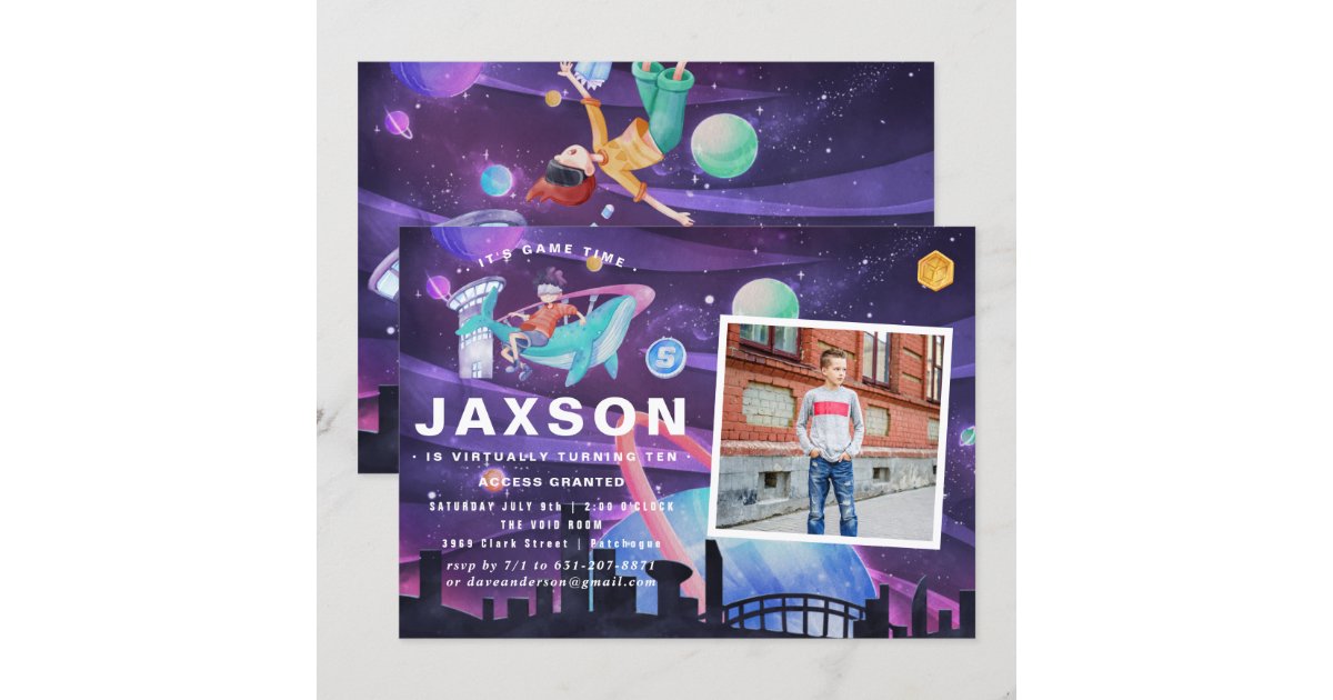 Virtual Reality Birthday Party Photo Invitation Zazzle