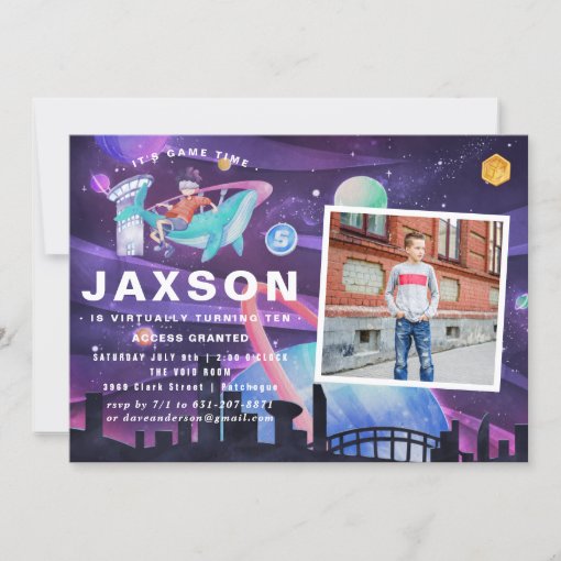 Virtual Reality Birthday Party Photo Invitation Zazzle