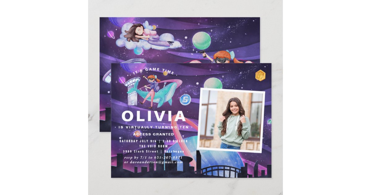 Virtual Reality Birthday Party Photo Invitation Zazzle