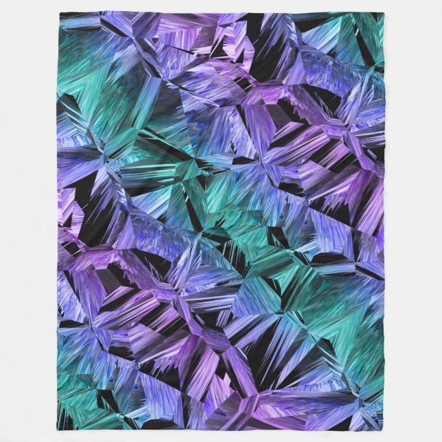 virtual reality, dark crystal gradient : fleece blanket (Front)