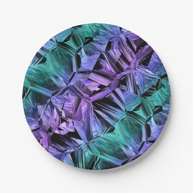 virtual reality, dark crystal gradient : paper plates (Front)
