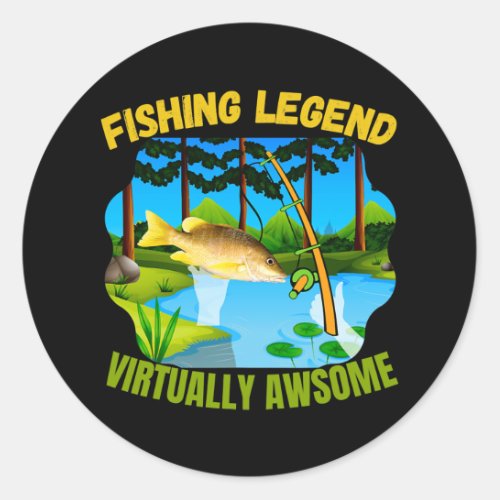 Virtual Reality Fishing Awsome Gaming Fish Legend Classic Round Sticker