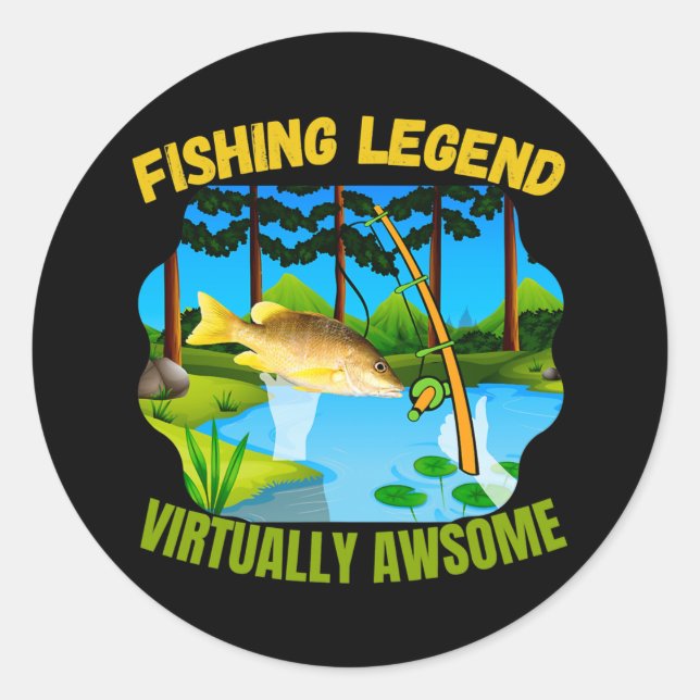 Virtual Reality Fishing Awsome Gaming Fish Legend Classic Round Sticker (Front)