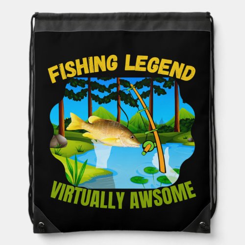 Virtual Reality Fishing Awsome Gaming Fish Legend Drawstring Bag