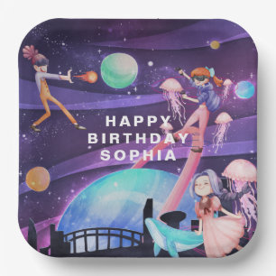 Virtual Reality Gaming Birthday Paper Plates