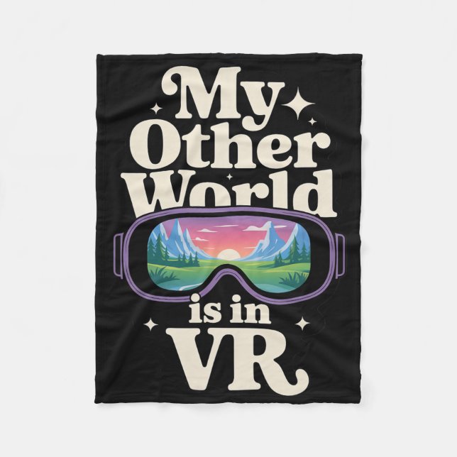 Virtual Reality Headset For Immersive Gamer Worlds Fleece Blanket (Front)
