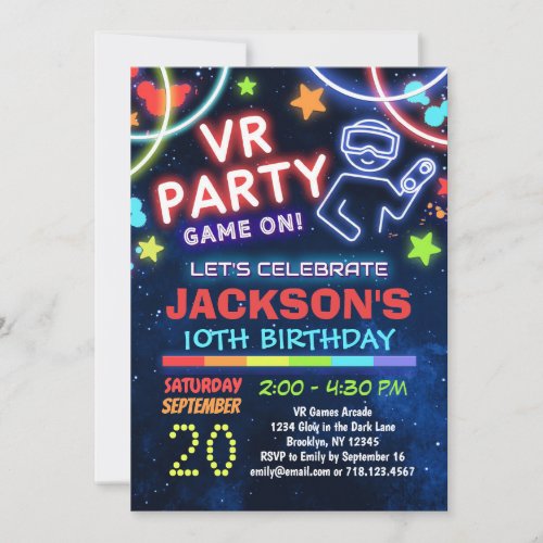 Virtual Reality VR Birthday Party Invitations