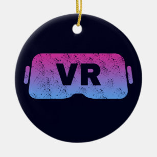Virtual Reality (VR) Vintage Gamer HMD Video Glass Ceramic Ornament