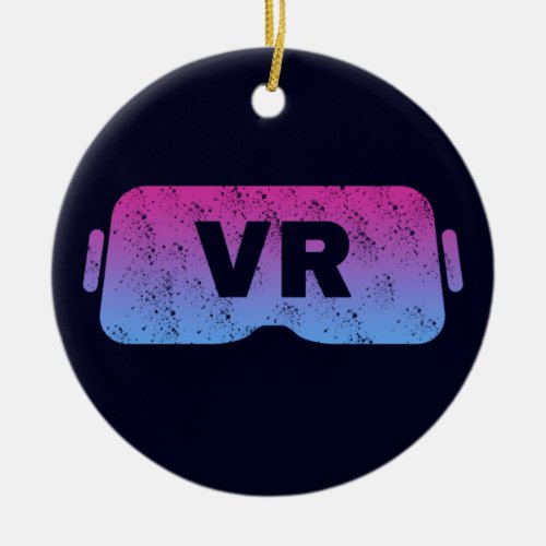 Virtual Reality VR Vintage Gamer HMD Video Glass Ceramic Ornament
