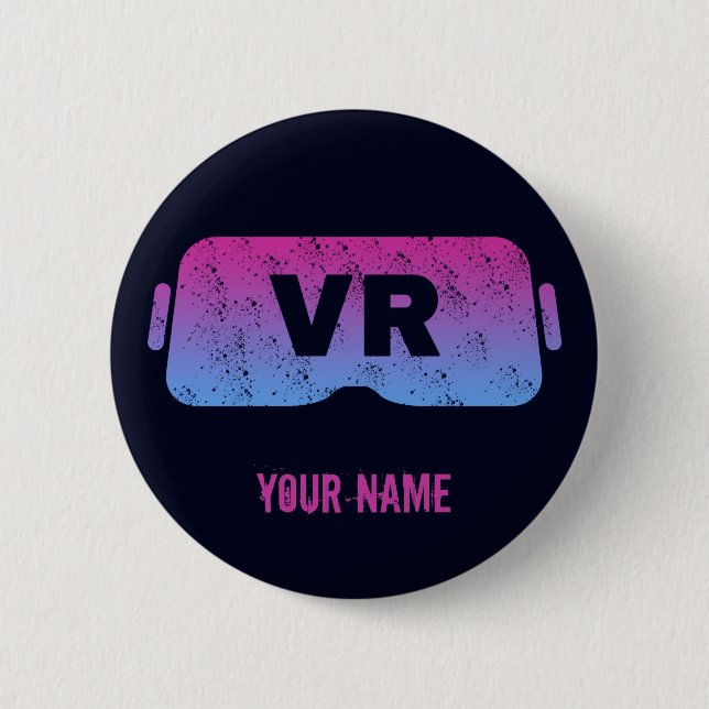 Virtual Reality VR Vintage Gamer Video Glasses Button (Front)
