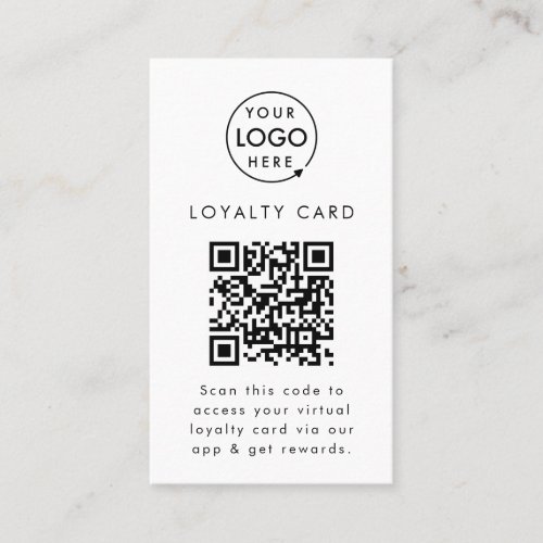 Virtual Reward App QR Code Business Logo Digital Loyalty Card