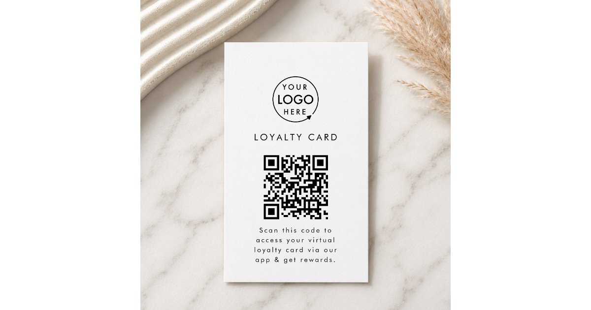 Reward Design Qr Code Virtual Reward App QR Code Business Logo Digital Loyalty Card | Zazzle