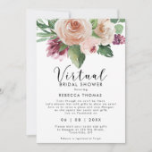 virtual shower by mail floral bridal shower invitation (Front)