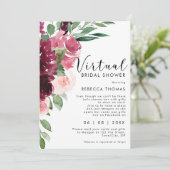 virtual shower by mail florals bridal shower invitation (Standing Front)