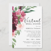 virtual shower by mail florals bridal shower invitation (Front)