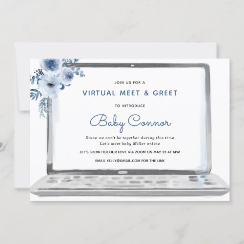 Virtual Sip  See Welcome Baby Boy Invitation