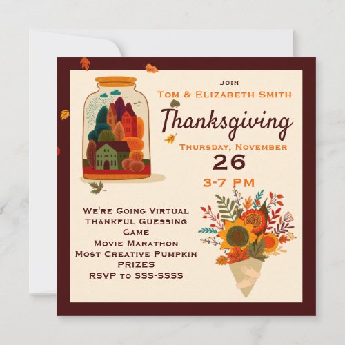 Virtual Thanksgiving Autumn in a Jar Invitation