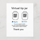 Virtual tip jar q r code money donation PayPal ven (Back)