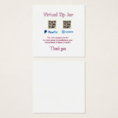 Virtual tip jar q r code money donation PayPal ven (Front & Back)