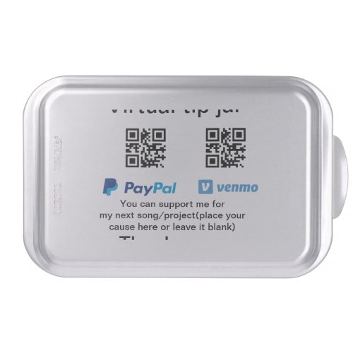 Virtual tip jar q r code money donation PayPal ven Cake Pan
