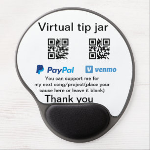 Virtual tip jar q r code money donation PayPal ven Gel Mouse Pad