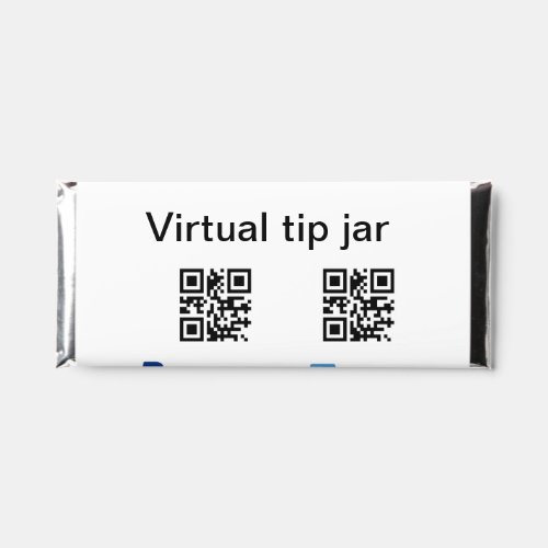 Virtual tip jar q r code money donation PayPal ven Hershey Bar Favors
