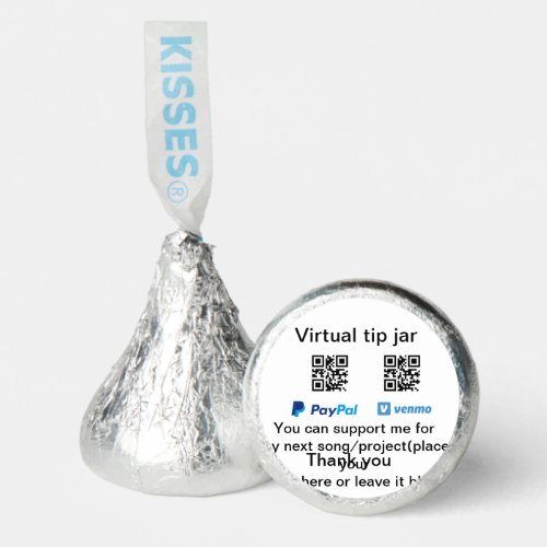 Virtual tip jar q r code money donation PayPal ven Hersheys Kisses