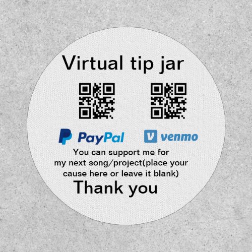 Virtual tip jar q r code money donation PayPal ven Patch