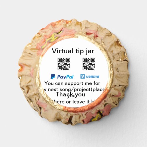 Virtual tip jar q r code money donation PayPal ven Reeses Peanut Butter Cups