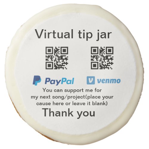 Virtual tip jar q r code money donation PayPal ven Sugar Cookie