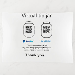 Virtual tip jar q r code money donation PayPal ven Trinket Tray