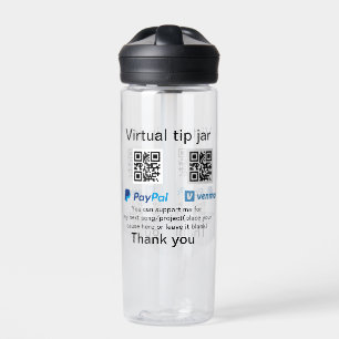 Virtual tip jar q r code money donation PayPal ven Water Bottle