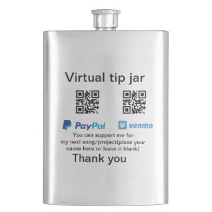 Virtual tip jar QR code money donation PayPal Venm Flask