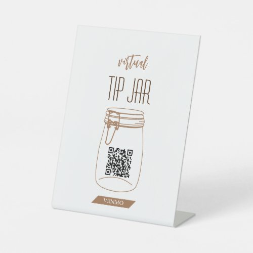 Virtual Tip Jar QR Code Pedestal Sign