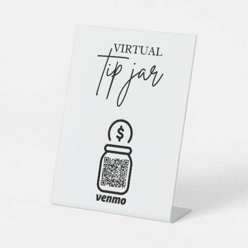 Virtual Tip Jar QR Code Tip Your Bartender Pedestal Sign