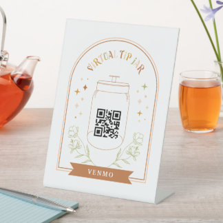 Virtual Tip Jar Scan QR Code Cash App Payment Ped Pedestal Sign