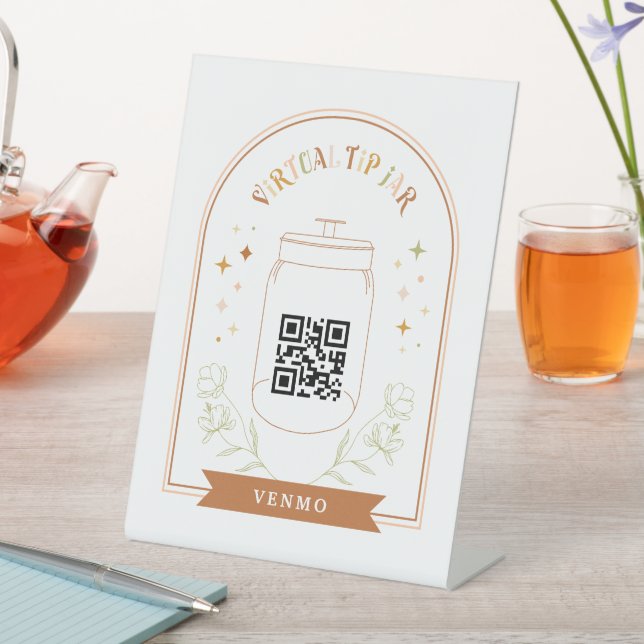 Virtual Tip Jar Scan QR Code Cash App Payment  Ped Pedestal Sign (In SItu)