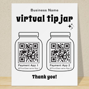 Virtual Tip Jar with 2 QR Code Foam Board