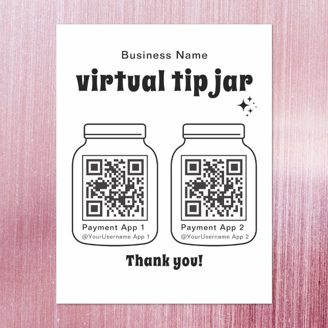 Virtual Tip Jar with 2 QR Code Magnetic Dry Erase Sheet (Creator Uploaded)
