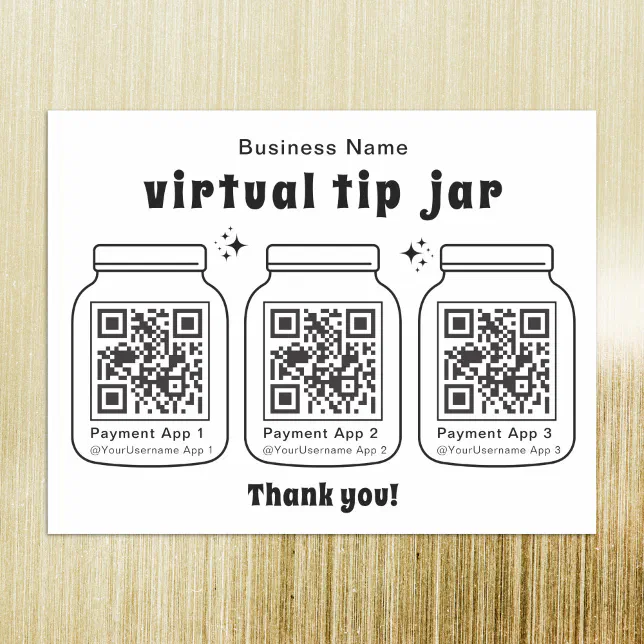 Virtual Tip Jar with 3 QR Code Dry Erase Sheet Zazzle